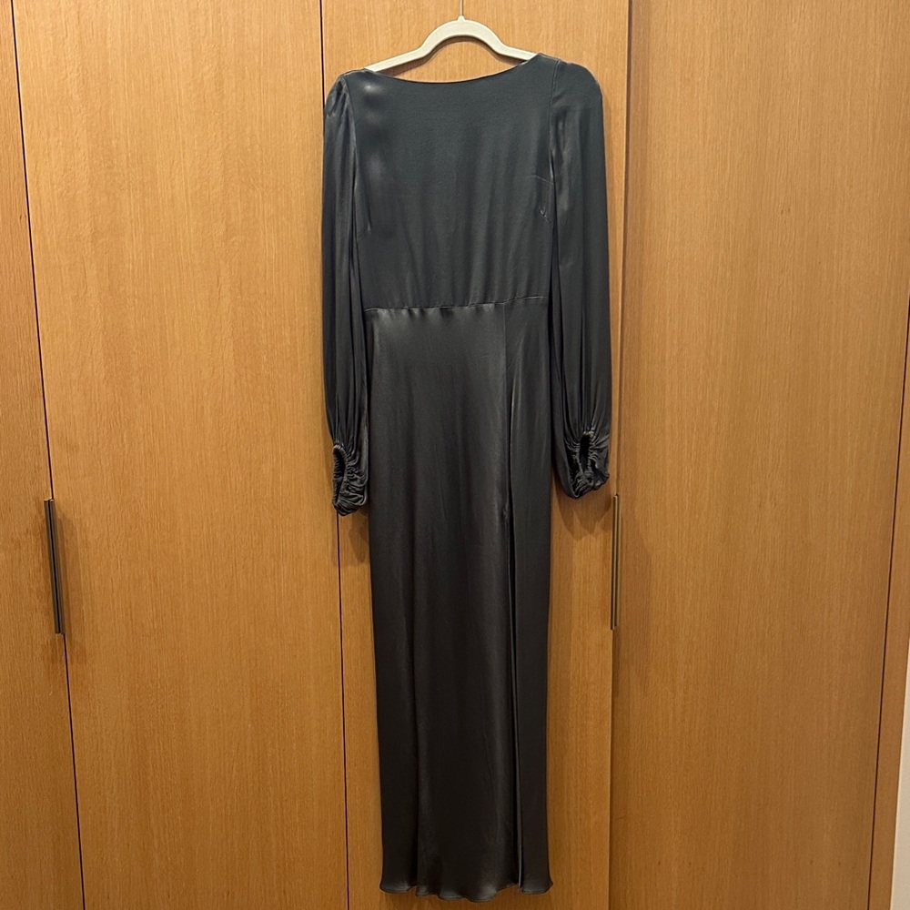 Shona Joy Charcoal/Green Long Sleeve Dress